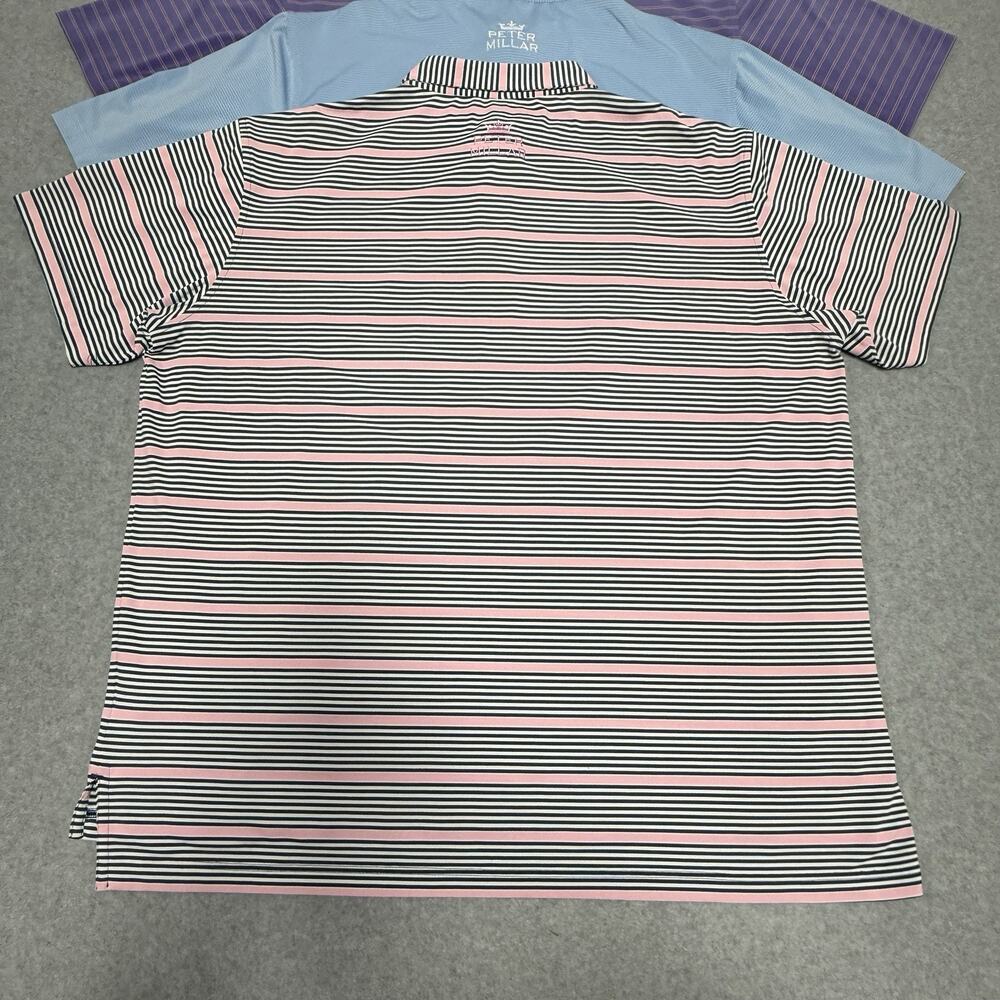 Peter Millar Summer Comfort Lot of 3 Golf Performance Polo Shirts Men’s XL & XXL - Picture 7 of 16